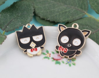 Set of 10 Tiny Cartoon Gold Tone Enamel Charms Pendants Handmade DIY Jewelry Earring Necklace Bracelet Decorations