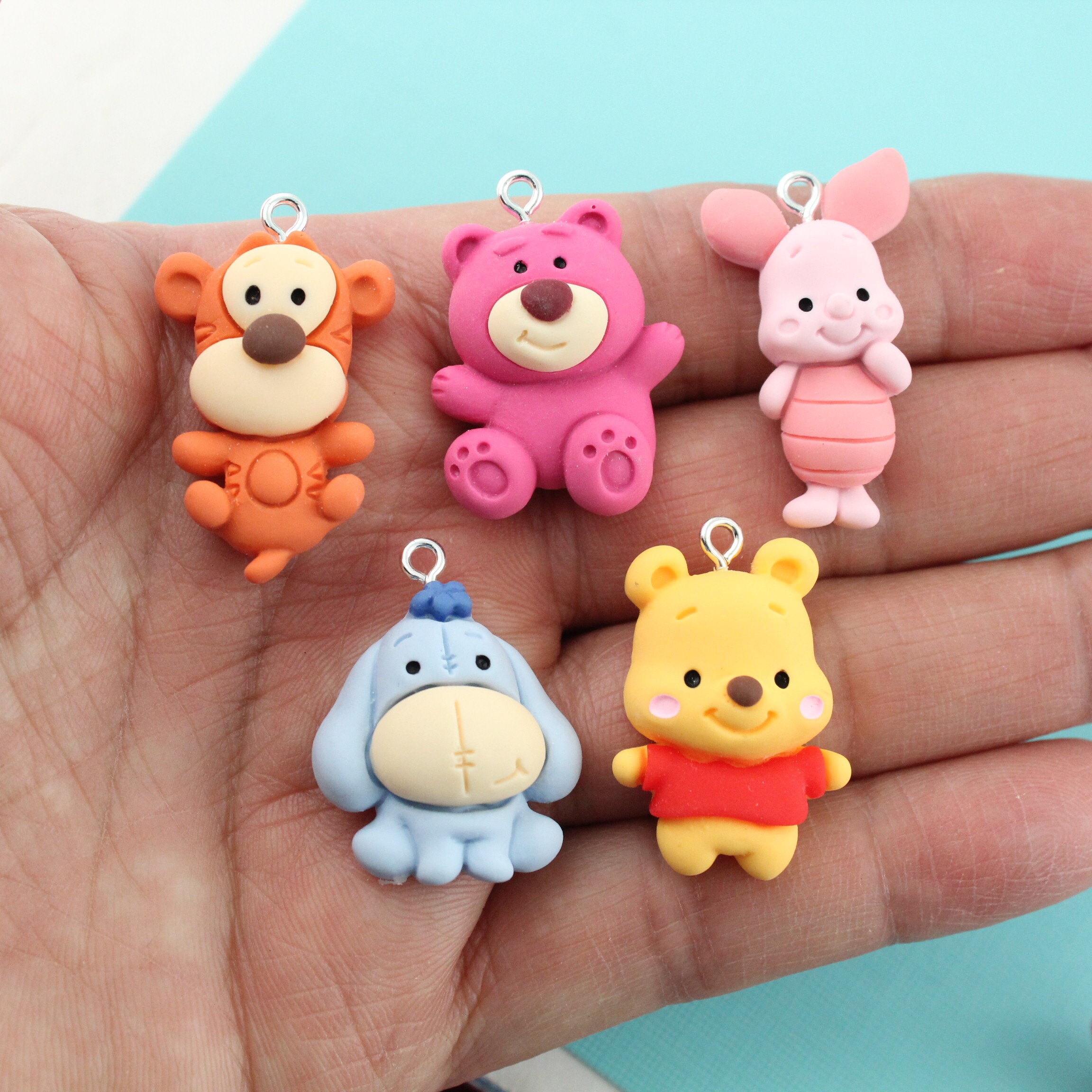 50pcs Cute Cartoon Resin Charms For Jewelry Making Bulk With Box, 3D Mini Charms Pendant Cartoon Animal Ornament DIY Cute Charms For Bracelets Necklac
