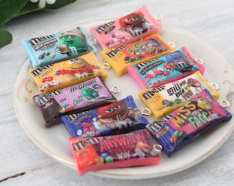 Set of 10 Assorted Mini Chocolate Resin Charms Flat Back Cabochon Packs Handmade DIY Jewelry Earring Necklace Bracelet Decorations