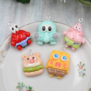Assorted Mini Cartoon Resin Charms Flat Back Cabochon Packs Handmade DIY Jewelry Earring Necklace Bracelet Decorations ( A )