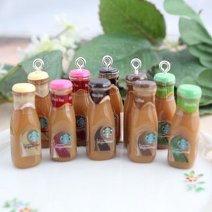 Assorted Mini Bottle Coffee Drink Resin Charms 3D Resin Pendants Handmade DIY Jewelry Earring Necklace Bracelet Decorations