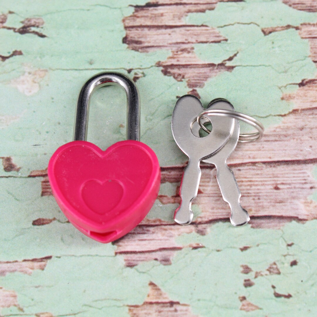 Heart Lock and Key Set Padlock With Key Wedding Locks and Keys Working ...