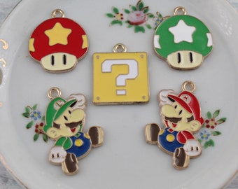Assorted Mini Cartoon Gold Tone Enamel Charms Pendants Handmade DIY Jewelry Earring Necklace Bracelet Decorations