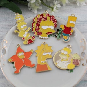 Assorted Mini Cartoon Gold Tone Enamel Charms Pendants Handmade DIY Jewelry Earring Necklace Bracelet Decorations