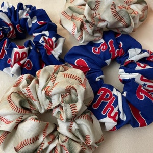 Ring The Bell! Philadelphia Phillies Fan Handmade Printed Scrunchies Sports Fanatic Fashion Hair Accessory Made in Philly