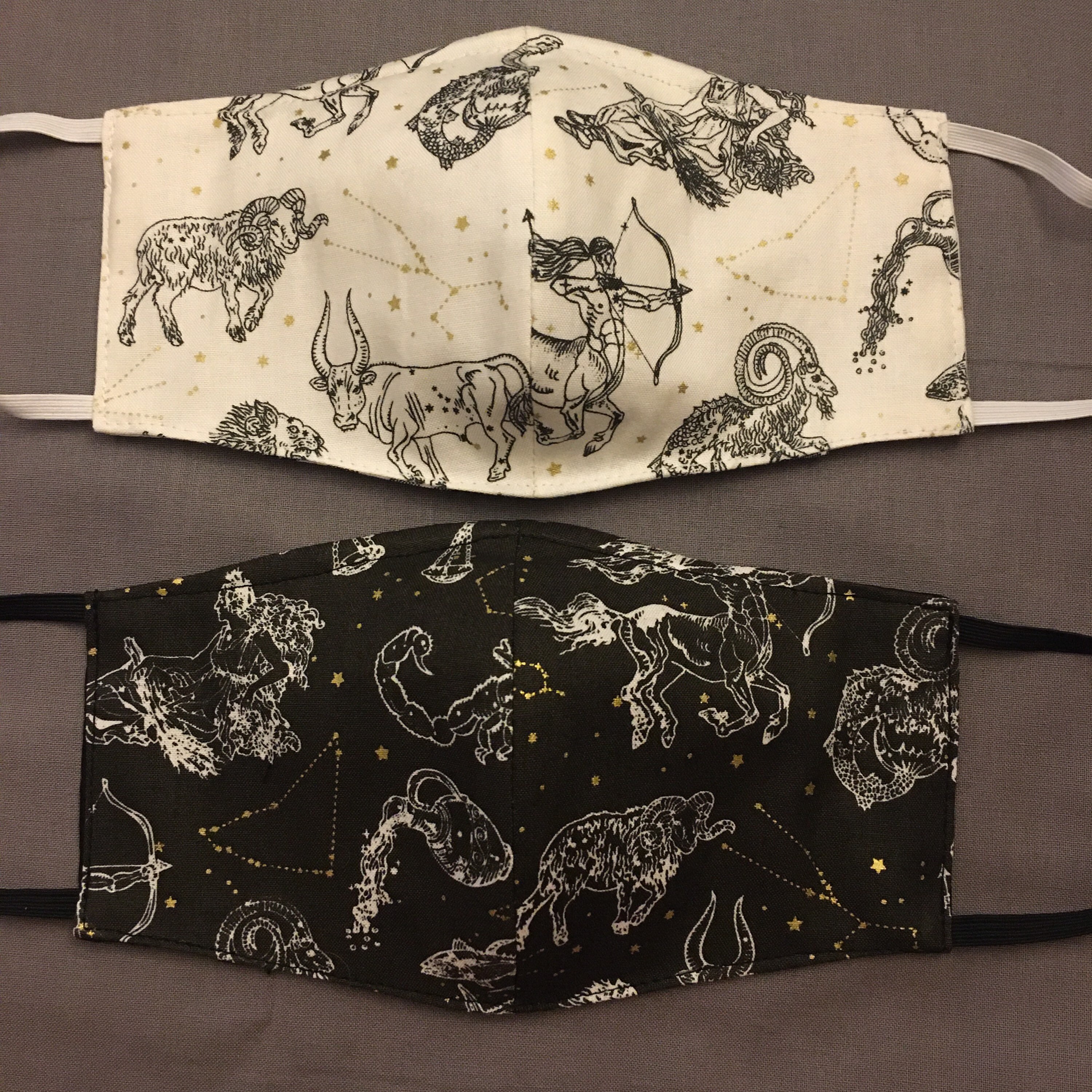 Zodiac Astrological and Metallic Constellations Face Covering Mask wi…