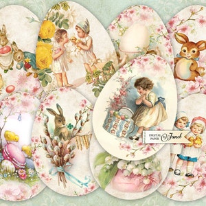 Buona Pasqua Uova - foglio collage digitale - set di 9 uova - Uova di Pasqua stampabili - Art File