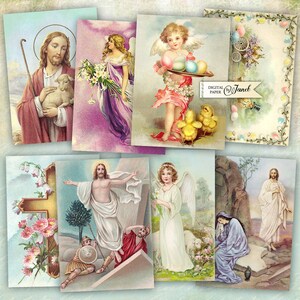 Pasqua - Ostern - Auferstehung - digital collage sheet - 8er Set - Druckbarer Download