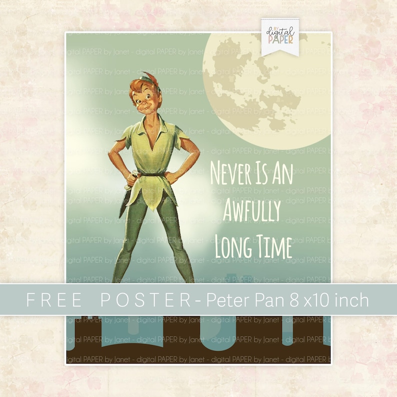 Peter Pan Ephemera Circles – Fairy Tale Junk Journal versieringen (afdrukbaar JPG A4-vel) afbeelding 3