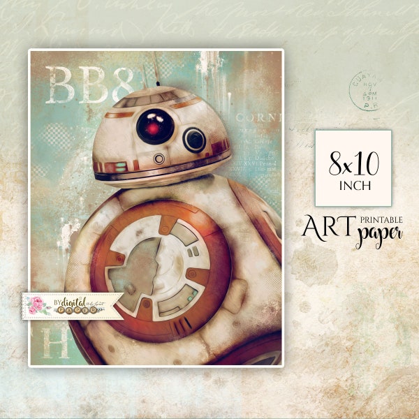 BB8 Droids, Star Wars, Print Poster, Journal Pages, Notebook Cover, Decoupage, Scrapbooking Supplies, Sublimmation Image, Wall