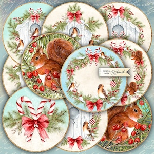White Day, 2.5 inch, Circles Stickers, Junk Journal, Ephemera, DIY Craft, Christmas Project, Cupcake Toppers, Christmas Decorations