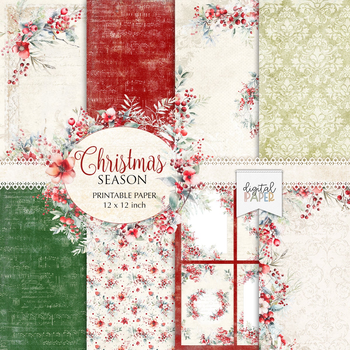 christmas-season-printable-scrapbooking-paper-12x12-inch-background-journal-pages-ephemera-diy-craft-scrapbook-album-greeting-cards-etsy