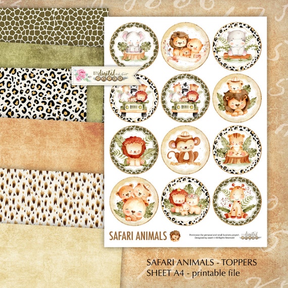 Animali Safari, Kit Di Scrapbooking Stampabili, Adesivi, Toppers, Carta  Scrapbooking, Art File, Forniture Artigianali -  Sweden