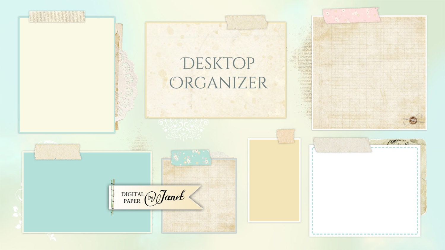 Desktop Organizer Wallpaper Digital Image Etsy