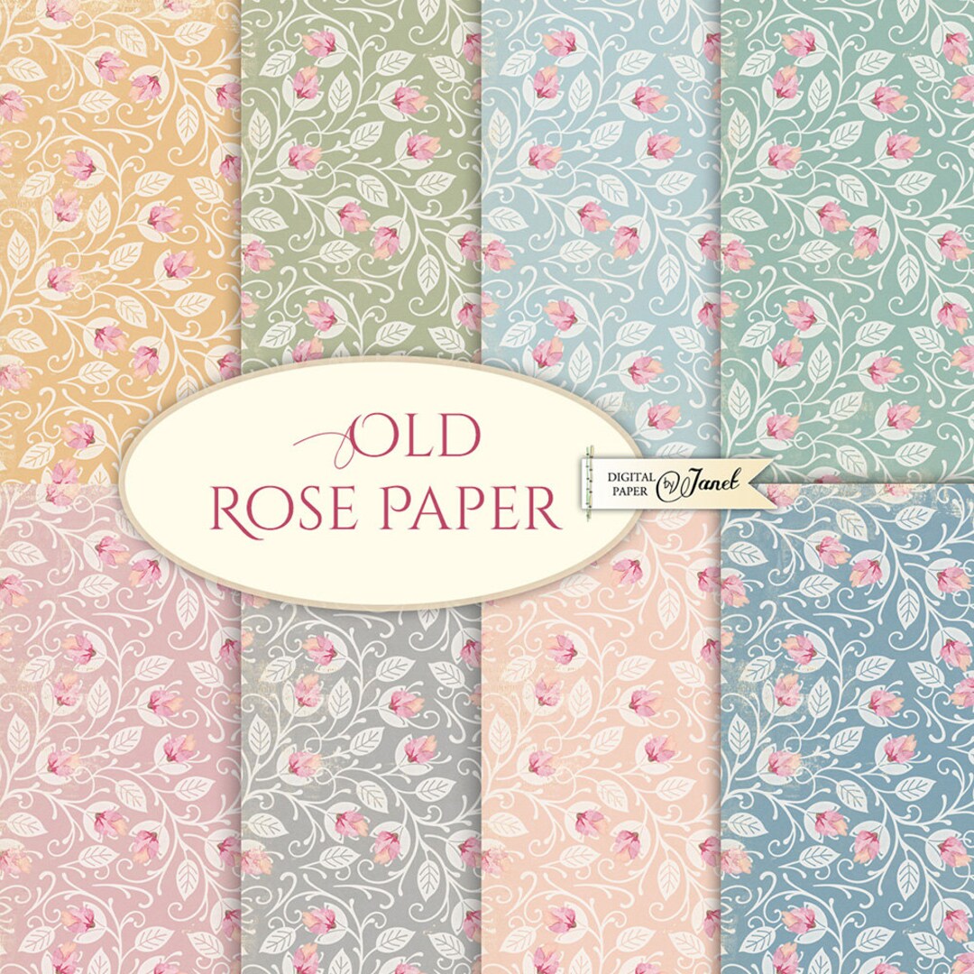Old Rose Paper, Printable Scrapbooking Paper, 12x12 Inch, Background ...