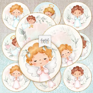 Battesimo Angelo - Tasche für 2,5 Punkte - Schnittdatei - digitale Collage - DIY-Arbeit, DIY-Anhänger, Scrapbooking, Topper, Cupcake-Topper, Anhänger