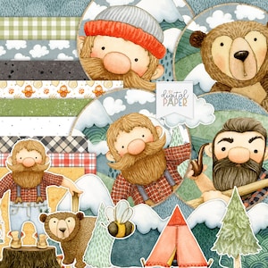 Homem rústico, floresta, montanha, kits de scrapbooking, homem de aventura, artesanato em papel, fabricação de cartões, papel para impressão, adesivos, corte complicado, suprimentos de papel