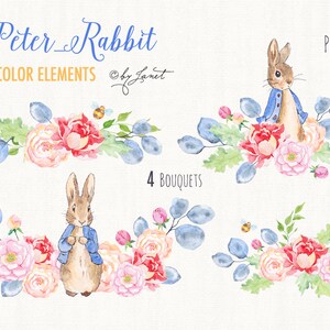 Peter Rabbit, file PNG, clipart acquerello, illustrazione di Peter Rabbit, file Cricut, cuccioli di animali, Peter Rabbit stampabile image 3