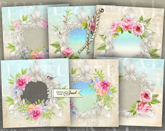 Wedding Frame - set of 6 - digital collage sheet - Printable Download