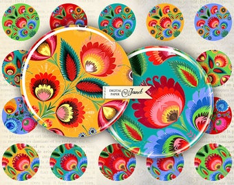 Colori Polish Moods - circles image - foglio collage digitale - 1 x 1 pollice - Printable Download