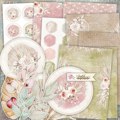 Eucalyptus Collection Paper Craft Supplies Scrapbooking Etsy