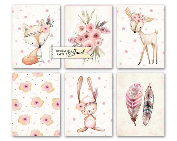 Carte Di Diario, Babyanimals, Project Life, Foglio Di Collage Digitale,  Carte Stampabili, Adesivi per Scrapbooking, Forniture Di Diario 