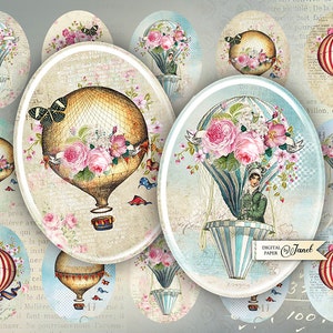 Bon Voyage - immagine ovale - 30 x 40 mm - foglio collage digitale - Download stampabile