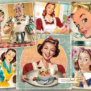 Cooking Cards 3 - set di 6 - foglio collage digitale - Download stampabile