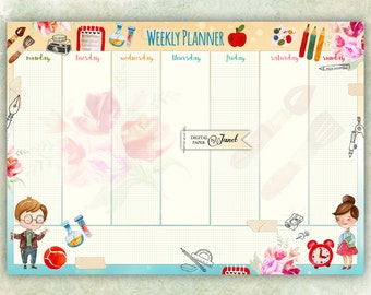 Printable Weekly Planner - 03 - Digital Paper - Printable Download