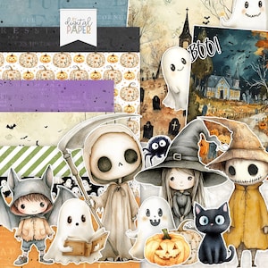 Griezelig Halloween, digitaal plakboek, GESNEDEN kieskeurig, stickers, bonbondoos, scrapbooking, junkjournaal, kortstondig, knutselproject