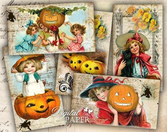 Halloween Festa - digital collage sheet - set of 10 - Printable Download