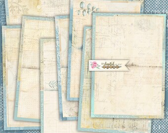 Vintage Ledger Paper, Aged Journal Pages, Antique Ephemera (Digital A4 JPG)