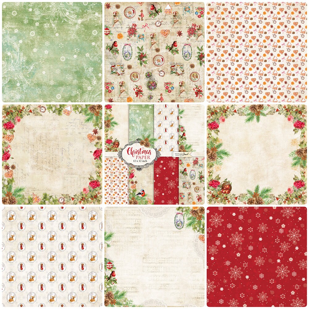 12/24 Sheets Classic Christmas Scrapbook Paper Scrapbooking Patterned Paper  Pack DIY Craft Xmas New Background Paper - AliExpress