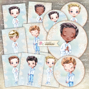 Erstkommunion, JUNGS, druckbare Scrapbooking Kits, Scrapbooking Papier, Ephemera, DIY Bastelprojekt, Bastelbedarf, Kartenherstellung