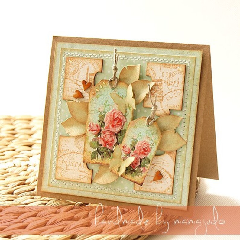 Flower Tags - Digital Collage Sheet - Set of 10 - Printable Download - Etsy