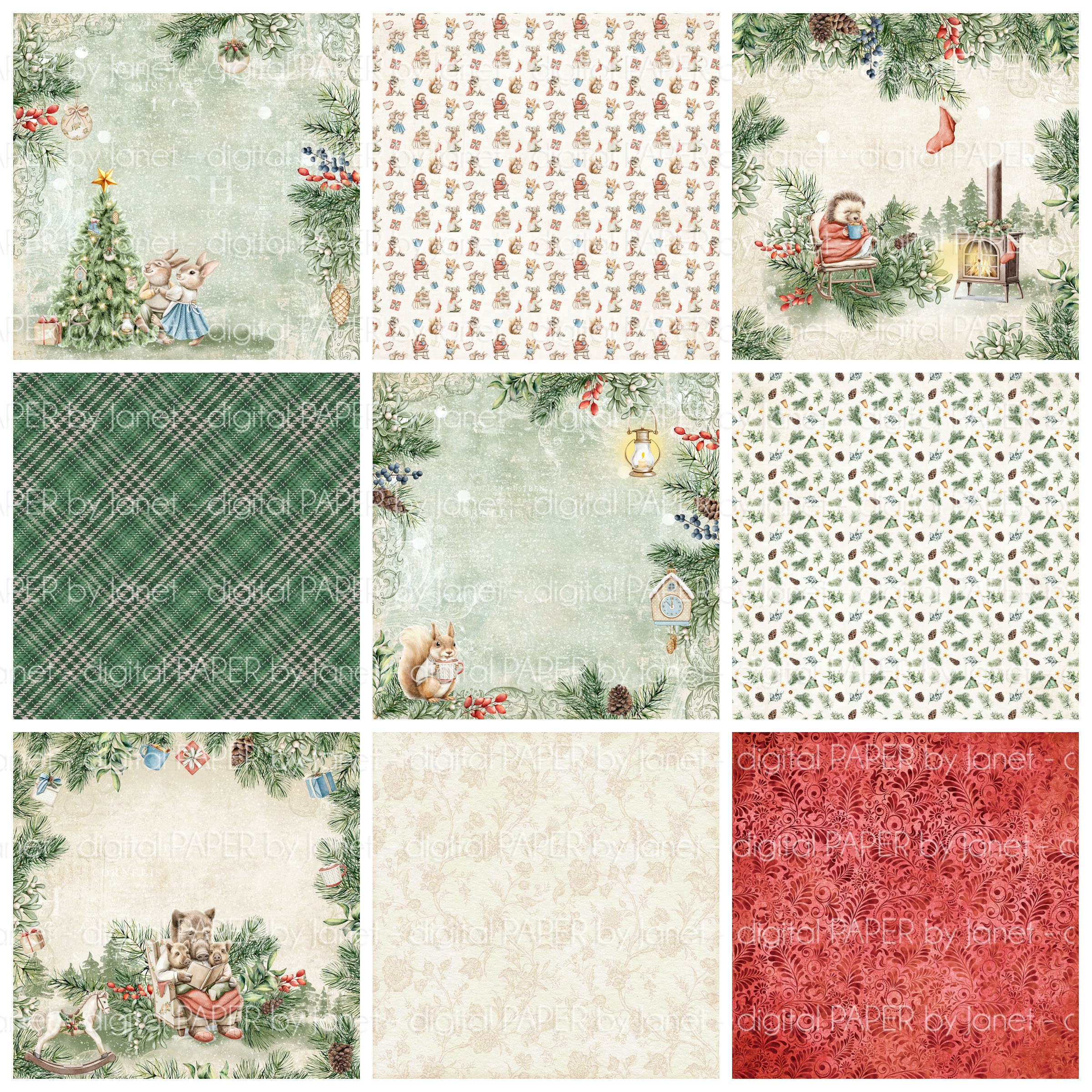 Papier Pour Scrapbooking De Noël, 24 Feuilles/12 Motifs Décoratifs
