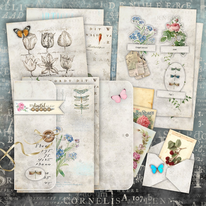 Botanica Mini Journal and Cards for Cutting Out  Junk Journal image 0