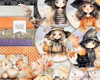 Happy Halloween - Printable Scrapbooking Kits - Stickers - Candy BOX - Scrapbooking Paper - Art Files - DIY Craft Project