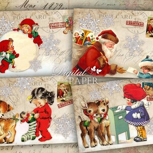 Ho ho ho, kersttags, junk journal, ephemera, scrapbooking aanbod, afdrukbare ATC-kaarten, dagboekkaarten, vintage tags, kerstdecor