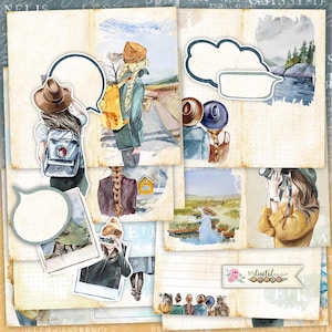 Quaderno viaggiatore - Mountain Adventure - Junk Journal - Pianificatore stampabile - File d&#39;arte - Download stampabile