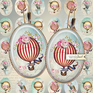 Bon Voyage - immagine ovale - 18 x 25 mm - foglio collage digitale - Download stampabile