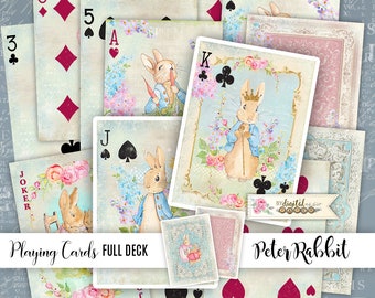 Rabbit Playing Cards - Etsy