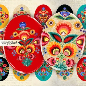 Polish Moods - immagine ovale - 30 x 40 mm o 18 x 25 mm - foglio collage digitale - Download stampabile