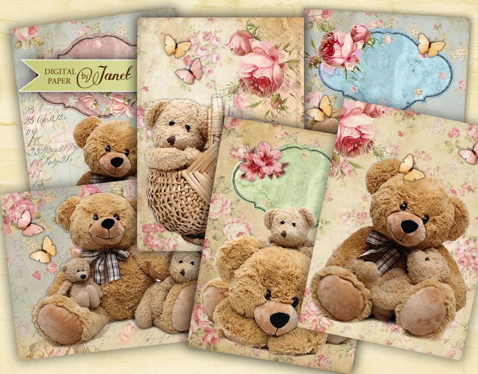 Тедди 8. Teddy Bears Antique shop. Antique Bears набор DMC. Born tag.