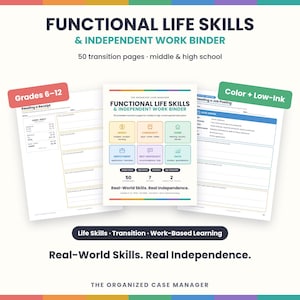 Functional Life Skills Binder, Special Education Worksheets (Digital Download)