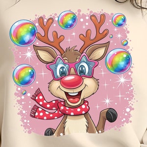 Merry Christmas Reindeer png, Cute Reindeer png, Merry Christmas png, Retro Christmas png, Coquette Christmas Design, Reindeer Design