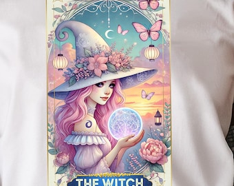 The Witch Tarot Card  PNG, Pretty Witchy Vibes png, Funny Gothic halloween girl png, Spooky season png, Witch Tarot Card Sublimation Design