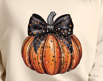 Dynia Halloween png, Gwiazdy kokardki kokardki Halloween png, Upiorny sezon Halloween PNG Kokietka Halloween, Modny Halloween png, Jesień png