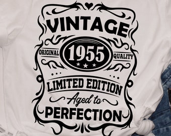 Vintage 1955 Svg, 67th birthday Aged to perfection svg, 67 years old birthday svg, Vintage birthday svg, Limited edition Svg Cricut Cut File