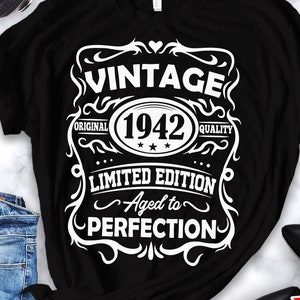 ヴィンテージ 1942 SVG、80 歳の誕生日 完璧に熟成された SVG、80 歳の誕生日 SVG、ヴィンテージの誕生日 SVG、限定版 SVG Cricut カット ファイル